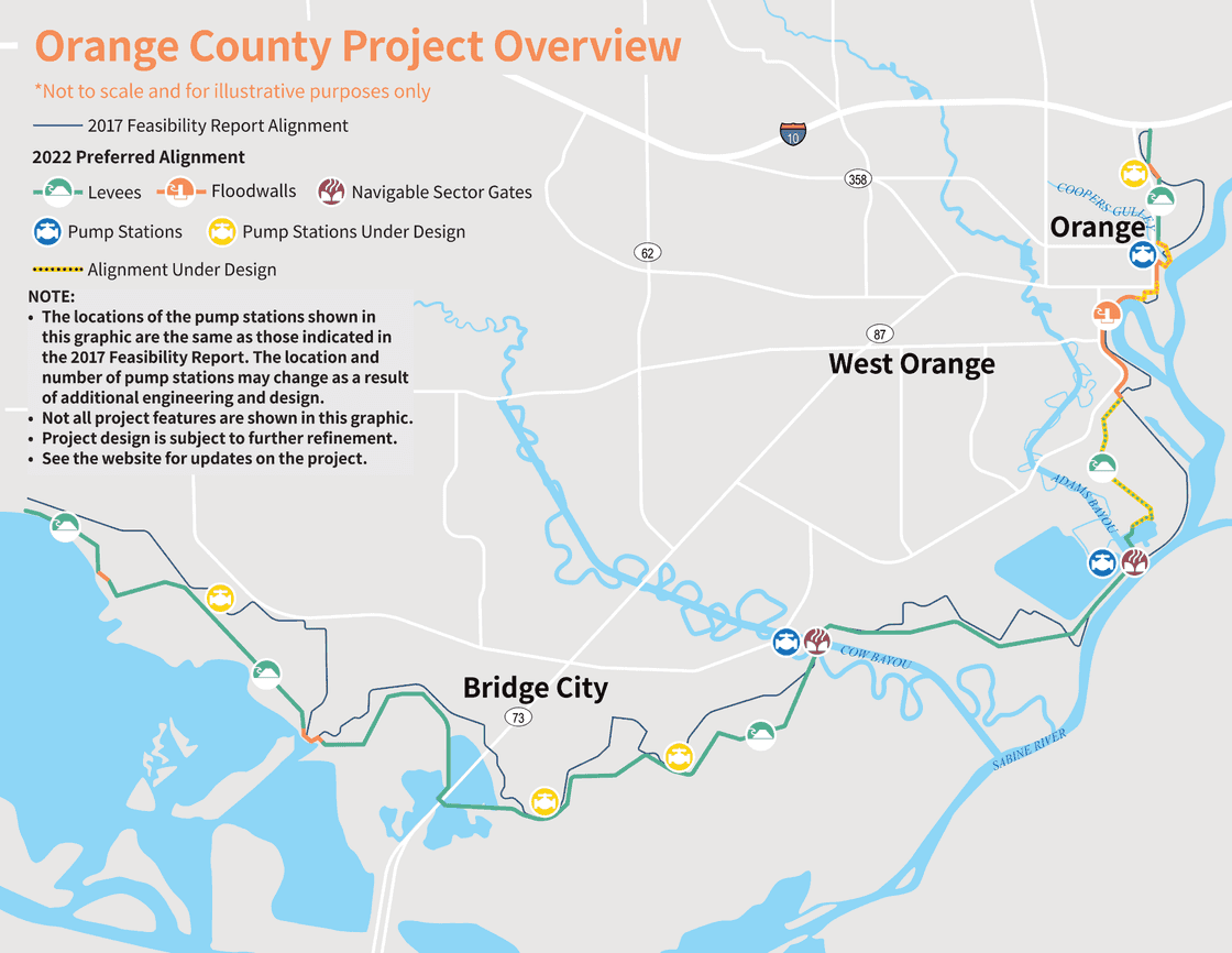 A map of Orange County project