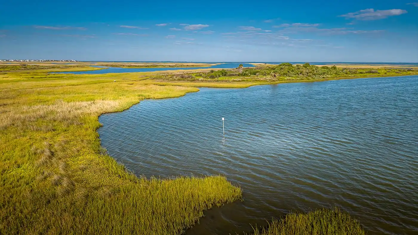Aerial view of texas coast
