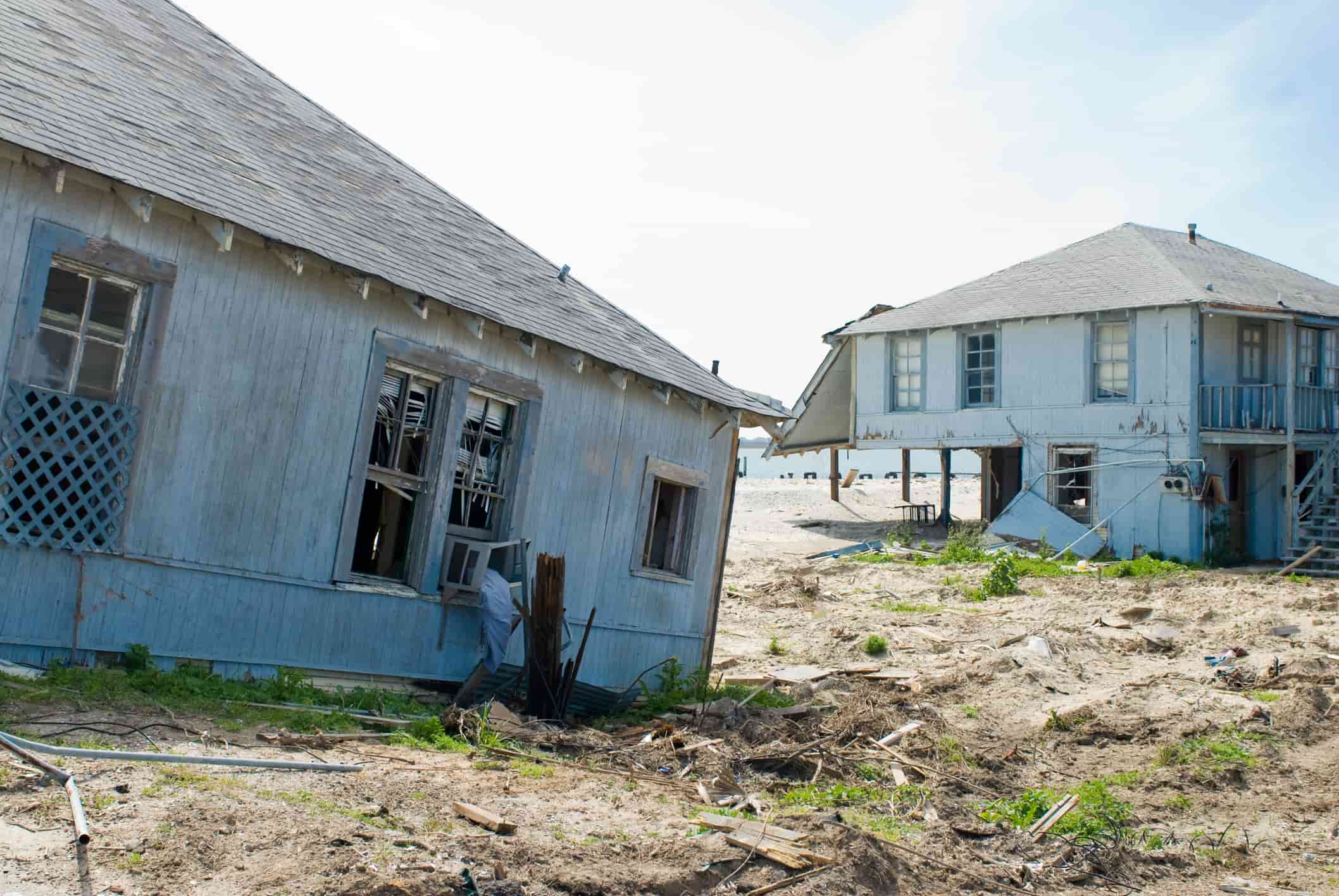 Hurricane damage. Home in Galveston Texas caused by hurricane Ike, which came ashore near Galveston